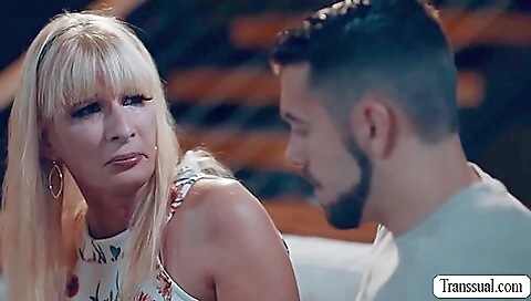 Blonde stepmom with big tits fucked hard in her ass hole