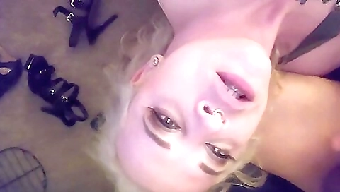 Blonde with big tits pissing and sucking and fucking