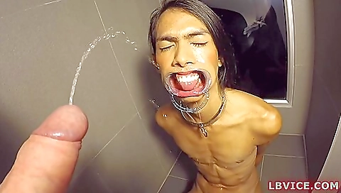 Brunette ladyboy with a nice ass gets her ass licked