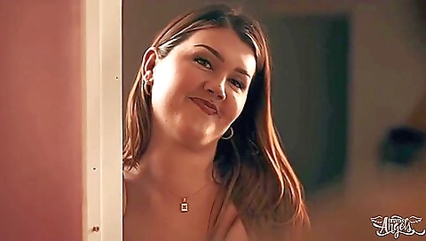 Brunette shemale gets fucked in the doggy style by guy